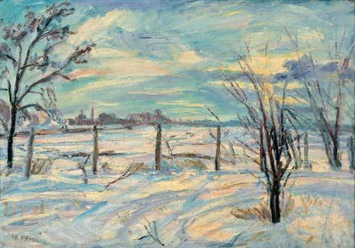 Waldemar Rosler Landscape in lights fields in the winter china oil painting image